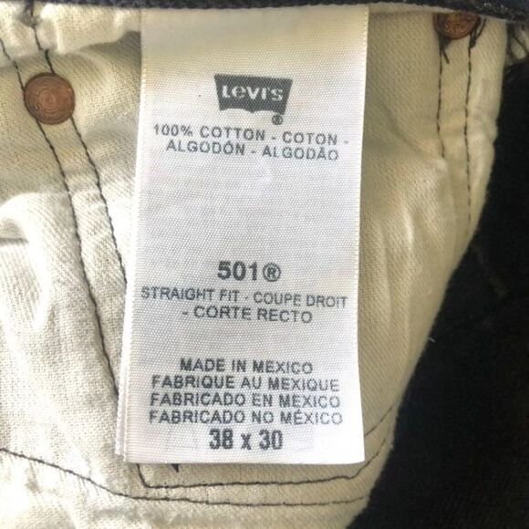Levi's 501 XX Indigo Jeans Black Tag Size 38x30 Button Fly - Picture 6 of 9